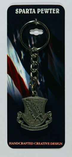 Pewter Key Chain 504th Unit Crest Strike Hold - 82nd Airborne