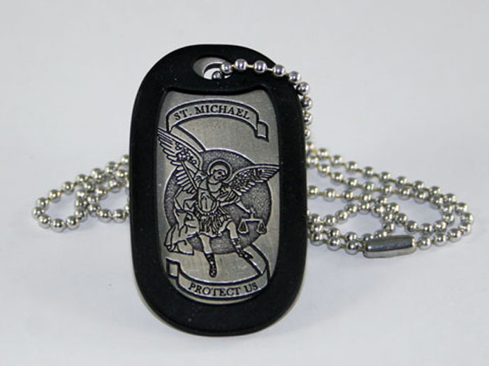 St. Michael Military Dog Tag Necklace - Coast Guard