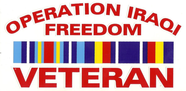 Operation Iraq: Freedom Veteran (bar) Decal