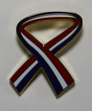 USA American Red White Blue Ribbon Lapel Pin