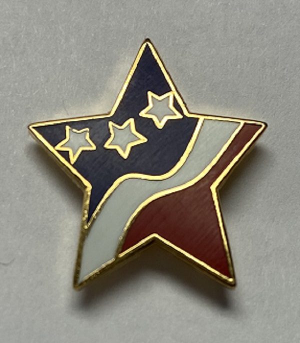 Red White and Blue Star Shape Pin
