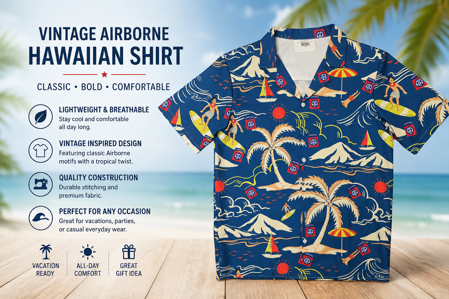 82nd Airborne Tropical Hawaiian Shirt