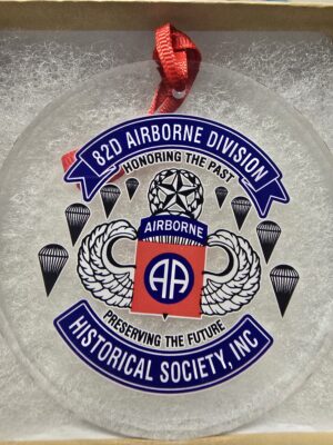 🎄🪂 82nd Airborne Division Historical Society Glass Ornament🎄🪂